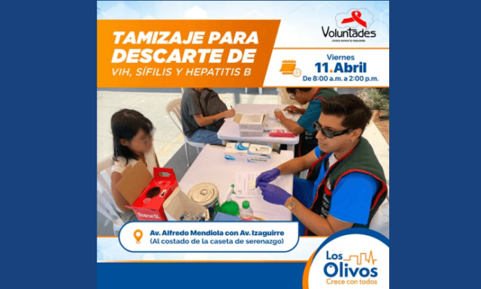 Campaña Gratuito de Tamizaje para descarte VIH, Sífilis y Hepatitis B en Los Olivos