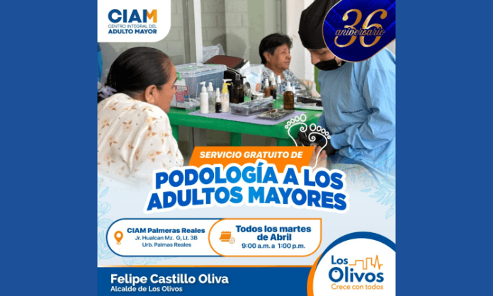 Campaña gratuita de Podología a los Adultos Mayores en Los Olivos