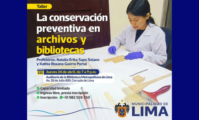 Taller La conservación preventiva en archivos y bibliotecas