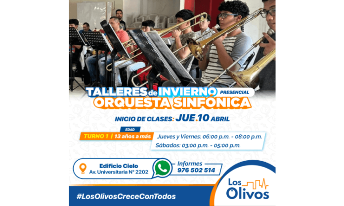 Talleres de Invierto Orquesta Sinfónica en Los Olivos