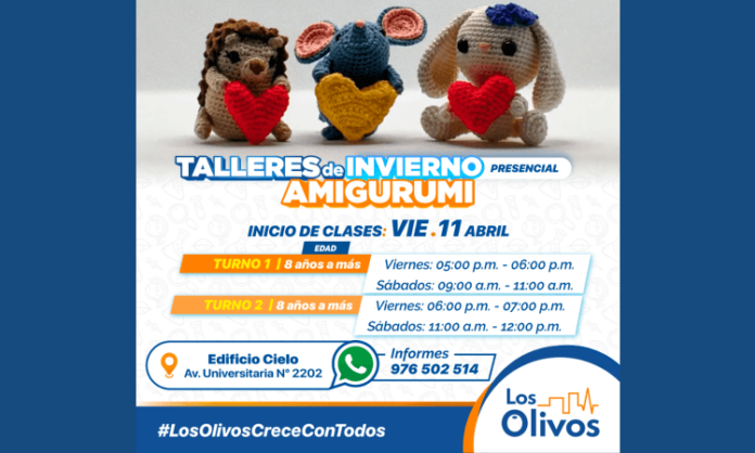 Tallleres Presencial de Amigurumi en Los Olivos