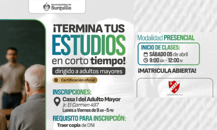 Termina tus Estudios Adulto Mayor en Surquillo